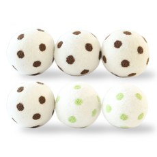 尼泊爾製造紐西蘭羊毛烘衣球 7cm 50g 6顆組, 巧克力叮叮，巧克力叮叮，巧克力叮叮，巧克力叮叮，閃亮叮叮，閃亮叮叮, 1組