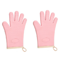 solve living 矽膠廚房用耐熱手套, 粉紅色, 1個