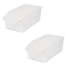 블럭마트 주방 다용도 보관바구니 조미료 정리함 대형, 투명, 2개
