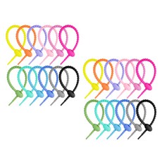 마다꾸미 다용도 실리콘 케이블 타이 정리선 포장끈 12종 x 2p 세트 180mm, 1세트
