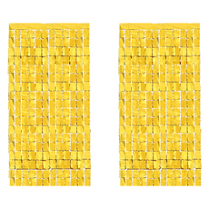 正月市集 方形婚禮派對窗簾 1 x 2 m, 金色, 2個