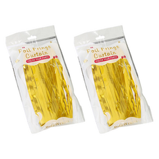 正月市集 霧面絲綢派對窗簾 1 x 2 m, 2個, 黃色