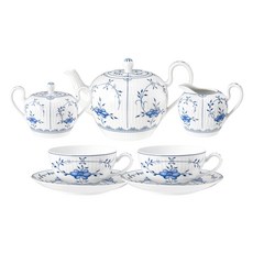 Tettau 9件式茶具組, 1套, 茶壺 0.75L + 咖啡杯 0.22L x 2入 + 奶盅 0.17L + 糖罐 0.23L, Amina Bloom