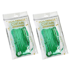 正月市集 亮片反光派對拉簾 1 x 2 m, 深綠色, 2個