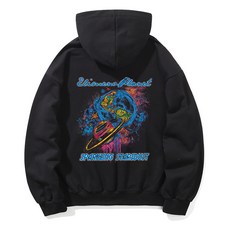 Elimeno 男女通用 EL Stardust 刷毛寬鬆版連帽T恤 ELH0385