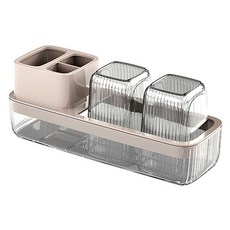 Hanbomnuri 飯店式高級漱口杯牙刷架 夫妻牙刷座套組, 粉紅色, 1套