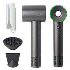 CLAPA 超輕BLDC高速吹風機1600W+2種噴嘴+支架套裝CHD-D16G, 灰色, CHD-D16G