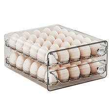 Block Mart 抽屜式雞蛋收納盒 雙層 60格, 1個, 單一顏色