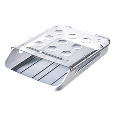 Block Mart 自動滾動雞蛋滑軌收納盤, 灰色