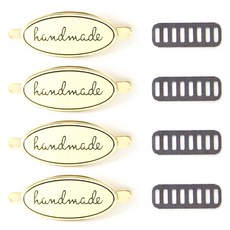 Knitt 橢圓手工金屬標籤, 金色, 4個