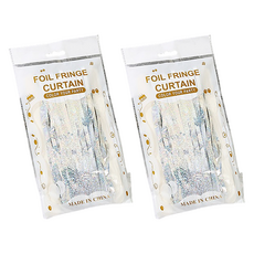 정월마켓 반짝이 반사 파티 커튼 1 x 2 m, 실버, 2개