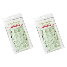 正月市集 霧面絲綢派對窗簾 1 x 2 m, 2個, 薄荷綠