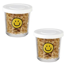 플라라 프렌치자 유리 밀폐용기 스마일, 2개