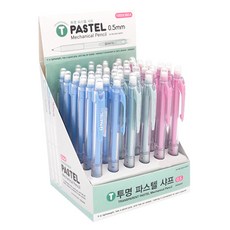 misoro 1000 透明粉彩自動鉛筆 薄荷綠 x 12p + 藍色 x 12p + 粉紅色 x 12p 套組, 0.5mm, 1套