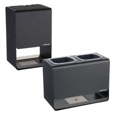 plala 碳鋼2格餐具筒 + 鐵製刀架套組, 1套, 黑色