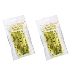 正月市集 星星圖案派對門簾 1 x 2 m, 金色, 2個