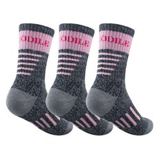Crocodile 鱷魚 女款運動氣墊登山高筒襪 3雙組 CD321, 粉紅色, 3套