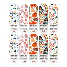 Maket Gamseong 盒裝密封貼紙, 60個, 花朵1