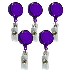 MaDaKkuMi 夾式名牌 護士伸縮扣環 員工證掛繩 30, 紫色, 5個