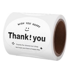Maket Gamseong 甜點 Thank You For You 圓形貼紙, 白色, 4個