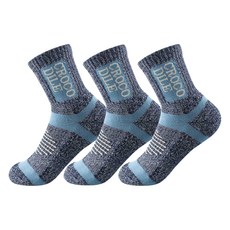 Crocodile 鱷魚 女用運動緩衝登山中筒襪, 藍色, 3套