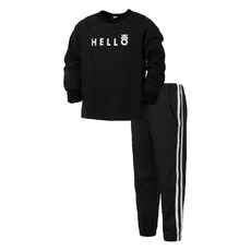 유라비 아동용 기본 긴팔 티셔츠 + 라인 팬츠 세트