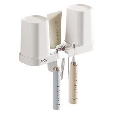 bdo 리빙공감 커플 칫솔치약꽂이 + 양치컵 세트, 화이트, 1세트