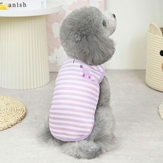 코코스튜디오 반려동물 양털 룡룡 스트라이프조끼, 퍼플, 1개