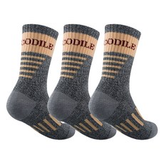 Crocodile 鱷魚 女款運動氣墊登山高筒襪3雙組 CD321, 橘色, 1套