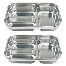 Paulers 外帶不鏽鋼三格小吃盤, 銀色, 2個