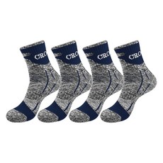 크로커다일 남성용 스포츠 쿠션 등산 마운틴 연사 중목 양말 4족 세트 CD302, 블루, 1세트