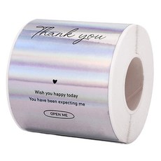 Maket Gamseong 甜點 感謝有你 方形貼紙, 銀色, 2個