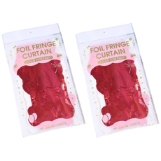 正月市集 愛心形狀生日派對拉簾 1 x 2 m, 紅色, 2個