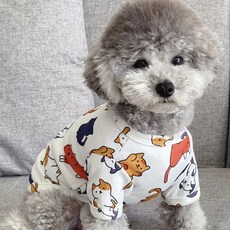 Coco studio 寵物老虎T恤, 白色, 1個