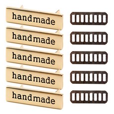 Knitt 手工金屬標籤 5入 + 墊圈 5入 組, 金色, 1個