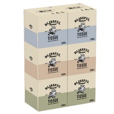 Bokimanheunjip 正方形迷你美容面紙 100抽 2層, 100入, 6個