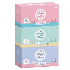 복이많은집 코끼리 천연펄프 미용티슈 250매 2겹, 1개입, 3개