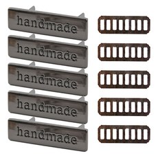 Knitt 手工金屬標籤 5入 + 墊圈 5入 組, 黑鎳色, 1個