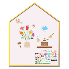 맘스보드 큐브 하우스 보드 + 가드닝 자석 107p 놀이 세트, 해피옐로우(보드 프레임), 파우더핑크(보드), 1개