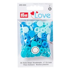 프림 러브 플라스틱 컬러 스냅 패스너 12.4mm, 파란색(393000), 1개