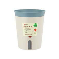 TELSLY 더블 레이어 플라스틱 화분 + 받침, 하늘색, 1개