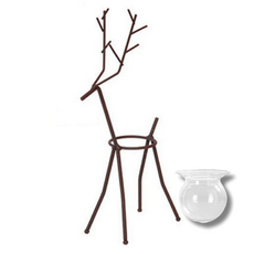 Second Best 植物支架 鐵製插花裝飾品 + 玻璃瓶套組, 1個, NO 03