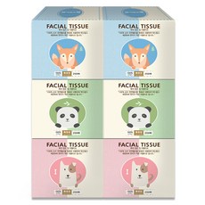 Bokimanheunjip 天然紙漿迷你面紙 250抽 2層, 1入, 6個