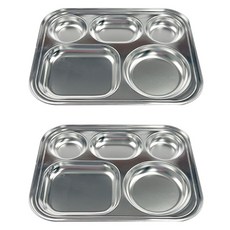 Paulers To Go 5格餐盤, 銀色, 2個