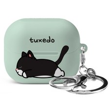 Imooi Koja 三星 Galaxy Buds3 Buds3 Pro 硬殼耳機保護殼 + 鑰匙圈套組, 燕尾服貓, 1套, 單一商品