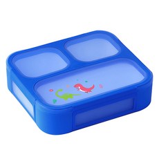 Cuteme 兒童用纖薄密封便當盒 720ml MP34, 1個, 恐龍 藍色