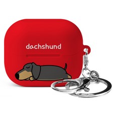 Imooi Koja 三星 Galaxy Buds3 Buds3 Pro 硬殼耳機保護殼 + 鑰匙圈套組, 臘腸犬, 1套, 單一商品