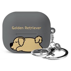 Imooi Koja 三星 Galaxy Buds3 Buds3 Pro 硬殼耳機保護殼 + 鑰匙圈套組, 黃金獵犬, 1套, 單一商品