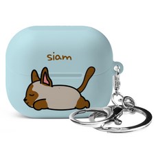 Imooi Koja 三星 Galaxy Buds3 Buds3 Pro 硬殼耳機保護殼 + 鑰匙圈套組, 暹羅貓, 1套, 單一商品