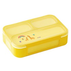 Cuteme 纖薄密封型兒童便當盒 540ml MP34, 長頸鹿 黃色, 1個